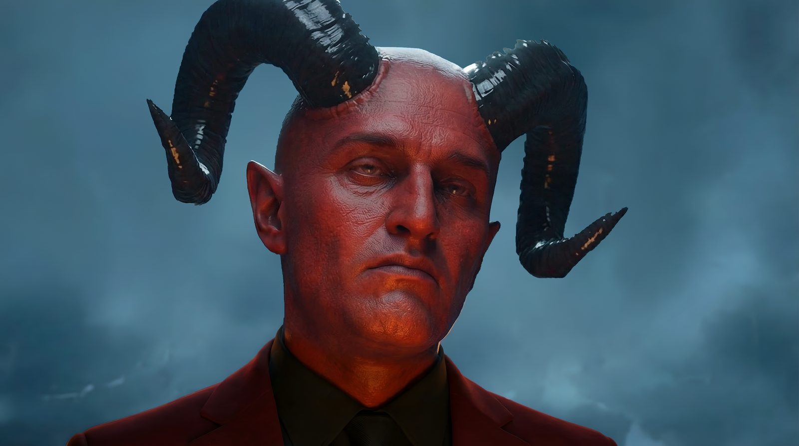Portrait du Diable aux cornes noires
